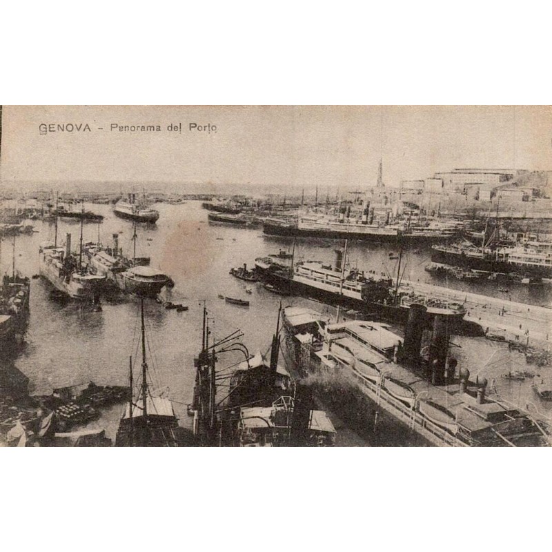 Genova Panorama del Porto carte postale ancienne CPA port de Gênes Italie