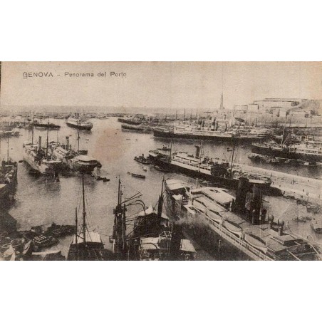Genova Panorama del Porto carte postale ancienne CPA port de Gênes Italie