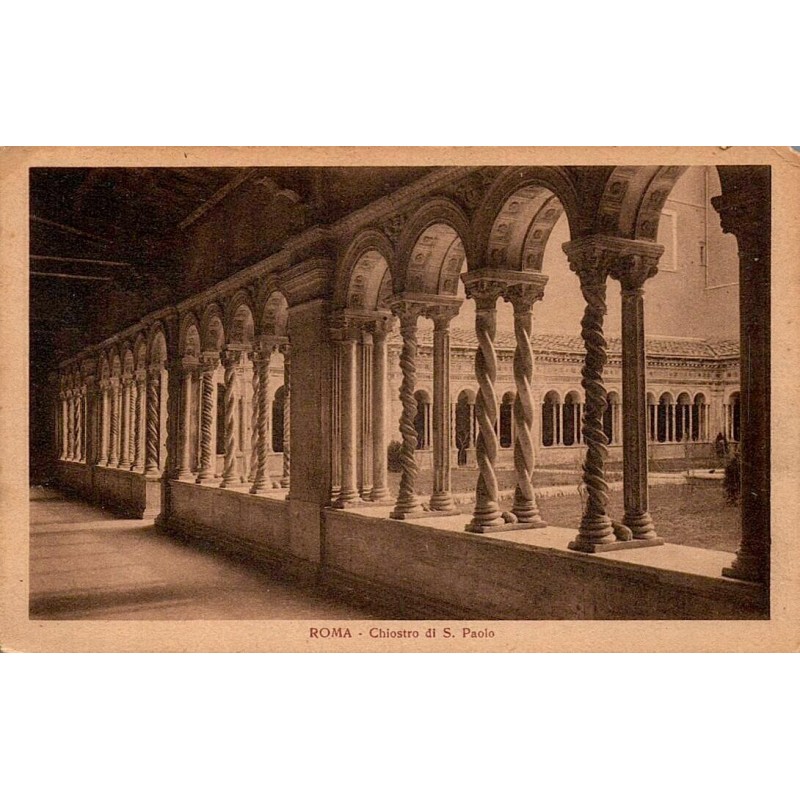 Rome Chiostro di San Paolo carte postale ancienne CPA cloître aux colonnes torses Italie