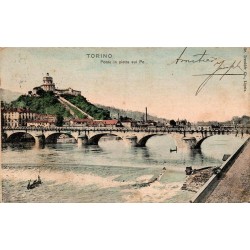 Torino Ponte in Pietra sul Po carte postale ancienne CPA Piémont Italie