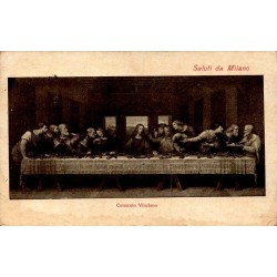 Saluti da Milano Cenacolo Vinciano carte postale ancienne CPA La Cène Léonard de Vinci Italie