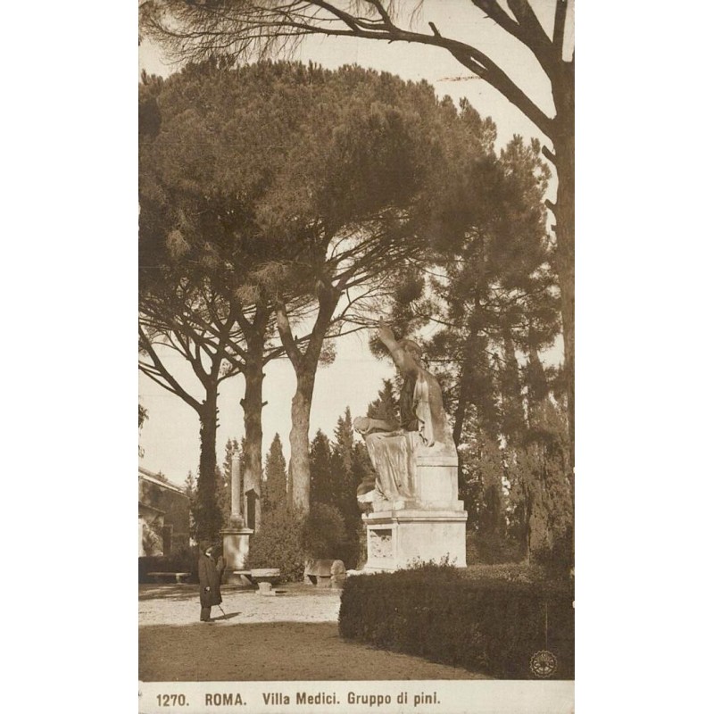 Rome Villa Medici groupe de pins carte postale ancienne CPA n°1270 Italie