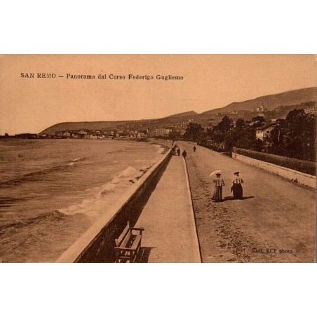 San Remo Panorama dal Corso Federico Guglielmo carte postale ancienne CPA Ligurie Italie