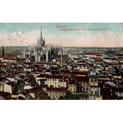 Milano panorama depuis le campanile de San Carlo carte postale ancienne CPA Lombardie Italie
