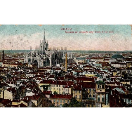 Milano panorama depuis le campanile de San Carlo carte postale ancienne CPA Lombardie Italie