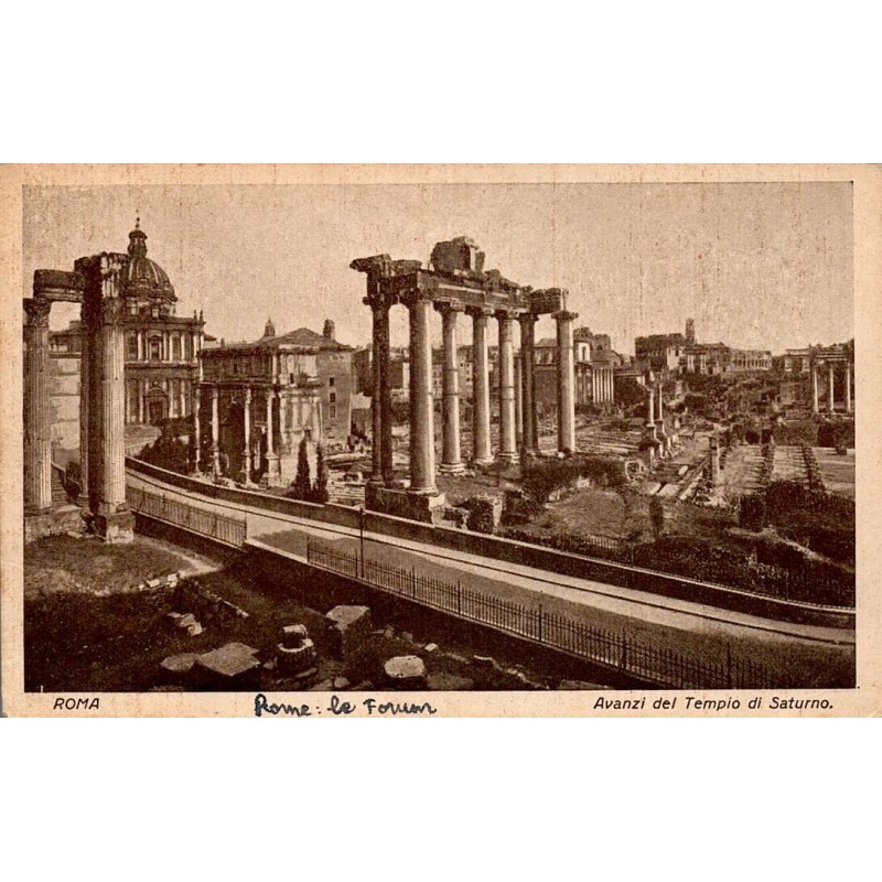Rome Avanzi del Tempio di Saturno carte postale ancienne CPA Forum Romain Italie