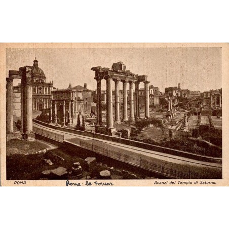 Rome Avanzi del Tempio di Saturno carte postale ancienne CPA Forum Romain Italie