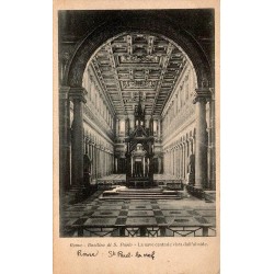 Rome Basilica di San Paolo Nef Centrale Vue depuis l'Abside Italie Carte Postale Ancienne CPA