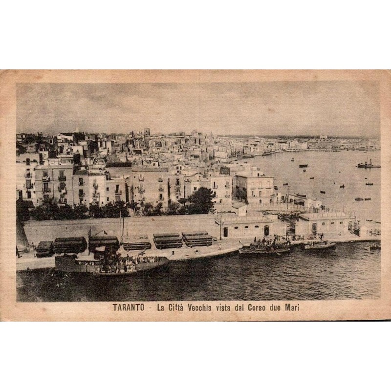 Taranto La Città Vecchia vista dal Corso Due Mari carte postale ancienne CPA Pouilles Italie