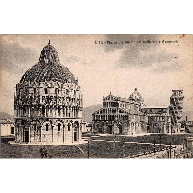 Pisa Piazza del Duomo Battistero et Campanile carte postale ancienne CPA Toscane Italie