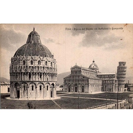 Pisa Piazza del Duomo Battistero et Campanile carte postale ancienne CPA Toscane Italie