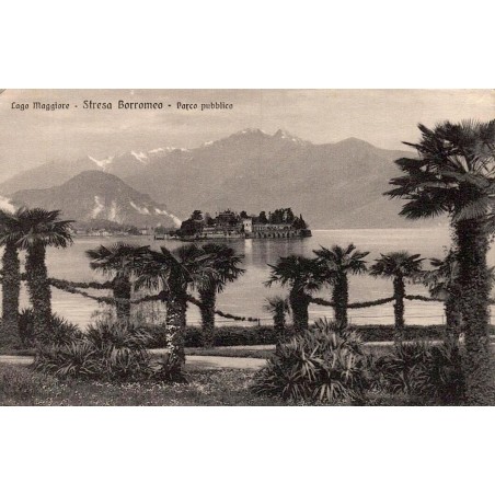 Stresa Borromeo Parco Pubblico Lago Maggiore carte postale ancienne CPA Piémont Italie