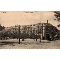 Madrid Banco de España carte postale ancienne CPA Plaza de Cibeles Espagne
