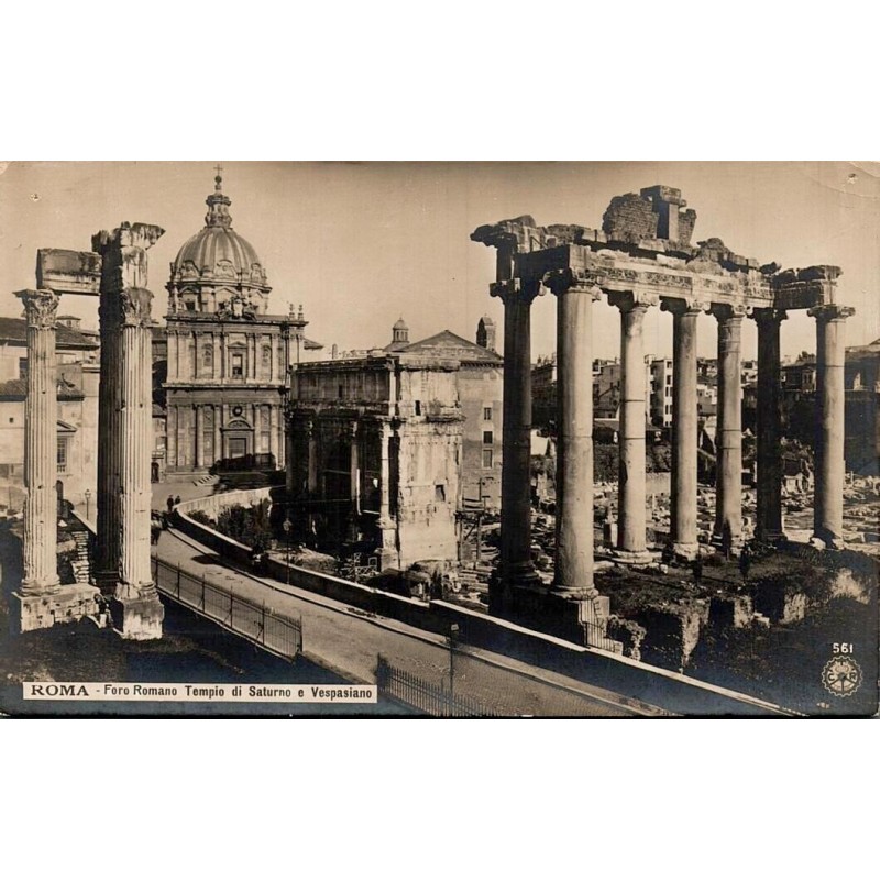 Rome Forum Romain Temple de Saturne et de Vespasien carte postale ancienne CPA Italie