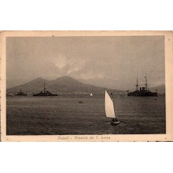 Naples Vesuvio da Santa Lucia carte postale ancienne CPA Italie panorama du golfe