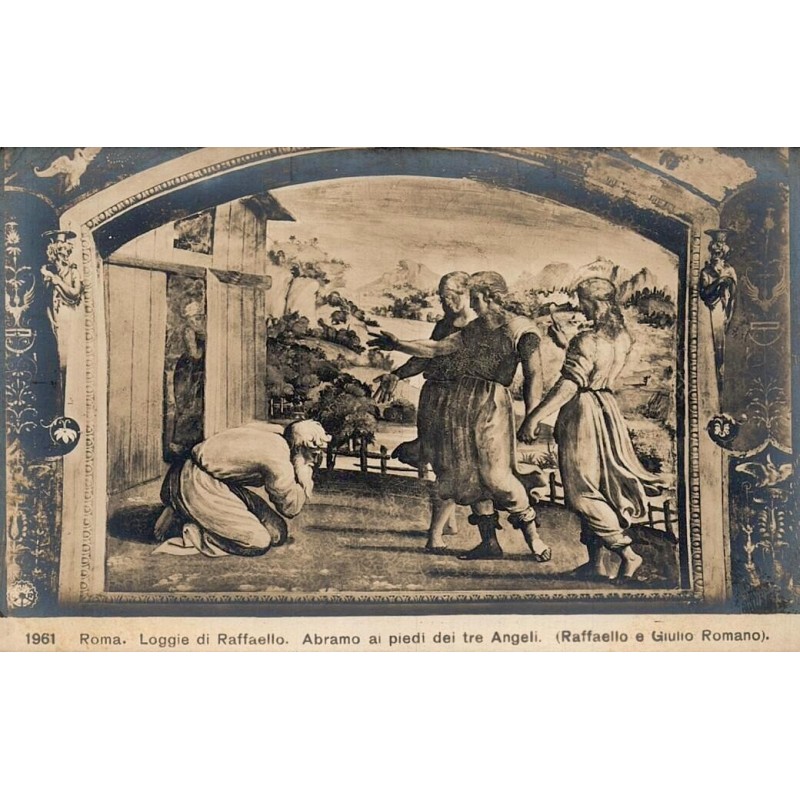 Rome Loggie di Raffaello Abramo ai piedi di tre angeli carte postale ancienne CPA Vatican Italie