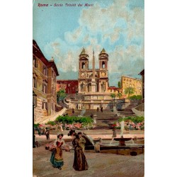 Rome Santa Trinità dei Monti carte postale ancienne CPA Italie église de la Trinité-des-Monts