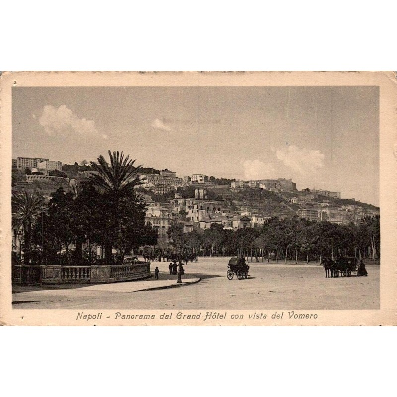 Naples Panorama depuis le Grand Hôtel avec vue sur le Vomero carte postale ancienne CPA Italie