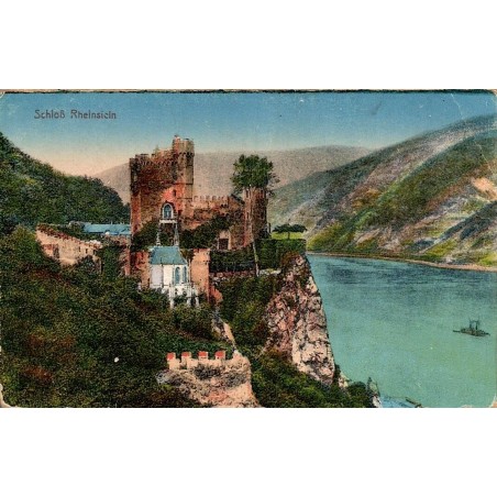Carte postale ancienne CPA du château Rheinstein sur le Rhin en Allemagne vue colorisée de Schloß Rheinstein