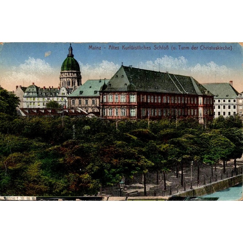 Carte postale ancienne CPA Mayence ancien château des Princes-Électeurs et Christuskirche Allemagne