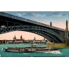 Carte postale ancienne CPA Mayence vue du pont sur le Rhin avec la cathédrale de Mainz et bateau à vapeur
