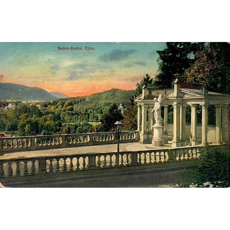 Carte postale ancienne CPA Baden-Baden Echo terrasse panoramique avec colonnade et vue sur la Forêt-Noire