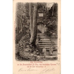 Carte postale ancienne CPA Haut-Koenigsbourg visite de Guillaume II avec cachet de l'Hôtel Hoh-Königsburg en Alsace