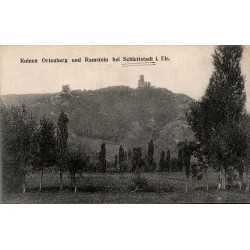 Carte postale ancienne CPA ruines des châteaux Ortenberg et Ramstein près de Sélestat en Alsace