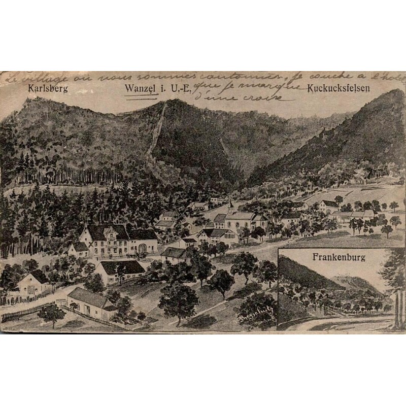 Carte postale ancienne CPA Wanzel Jetřichovice avec Karlsberg Kuckucksfelsen et Frankenburg en Bohême