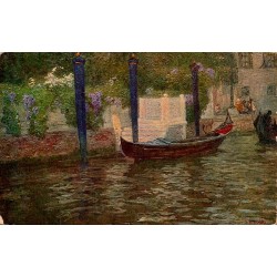 Carte postale ancienne CPA Biennale de Venise 1914 La Glicinia de Pietro Fragiacomo avec gondole sur un canal