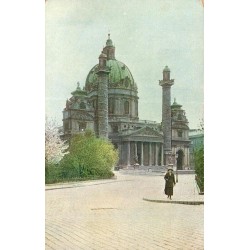 Carte postale ancienne représentant la Karlskirche de Vienne en Autriche