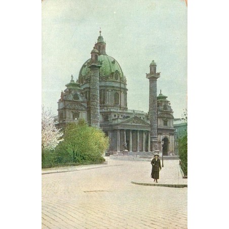 Carte postale ancienne représentant la Karlskirche de Vienne en Autriche