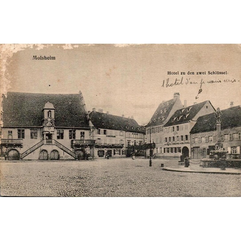 Molsheim Hôtel aux Deux Clefs Alsace France Carte Postale Ancienne CPA