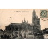 Carte postale ancienne de Senlis représentant la cathédrale Notre-Dame vue du côté nord avec sa flèche gothique.