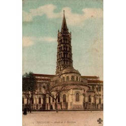 Carte postale ancienne de Toulouse, abside de la basilique Saint-Sernin.