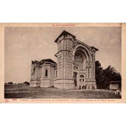 Carte postale ancienne de Pibrac, nouvelle église en construction.