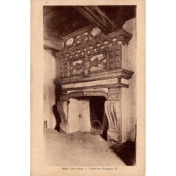 Carte postale ancienne de Noé montrant la cheminée François Ier Renaissance dans une demeure historique de Haute-Garonne.