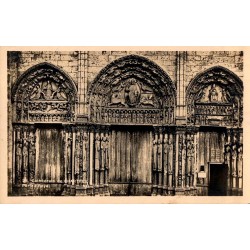 Carte postale ancienne du Portail Royal de la Cathédrale de Chartres gothique