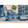 Carte postale ancienne du carrefour Matabiau à Toulouse avec tramway et commerces.
