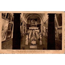 Carte postale ancienne de la salle des peintres et sculpteurs du musée des Augustins à Toulouse.