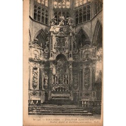 Carte postale ancienne du maître-autel et du retable de la cathédrale Saint-Étienne à Toulouse.