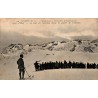 Carte postale ancienne des sports d'hiver à Superbagnères face aux glaciers des Crabioules.