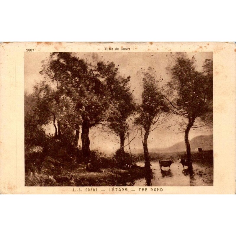 Paris Louvre Corot L'Étang Carte postale ancienne