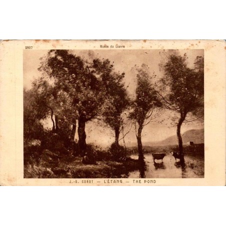 Paris Louvre Corot L'Étang Carte postale ancienne