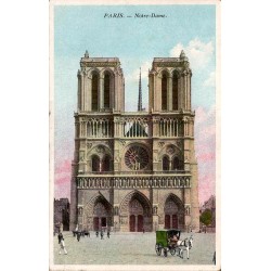 Paris Notre-Dame Carte postale ancienne colorisée