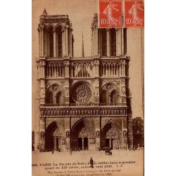 Paris Notre-Dame Façade Carte postale ancienne