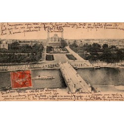 Paris Seine Jardins du Trocadéro Carte postale ancienne