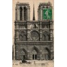 Paris Notre-Dame Façade Carte postale ancienne 1912
