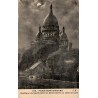 Carte postale ancienne du Sacré-Cœur de Montmartre au clair de lune à Paris