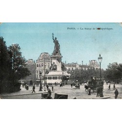 Carte postale ancienne de la statue de la République sur la place de la République à Paris